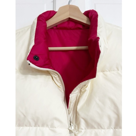 Land End’s Reversible Puff Vest Cream/Pink NWT Sz L - Picture 3 of 7